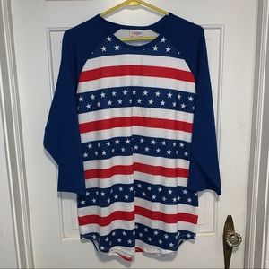 NWT 2XL Lularoe American Flag Randy